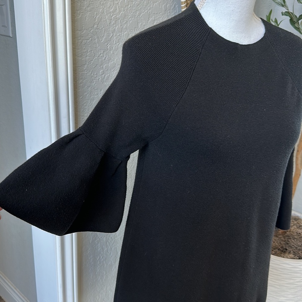Anthropologie Moth The Chester 3/4 Quarter Bell Sleeve Black Tunic Size Small - Picture 4 of 13
